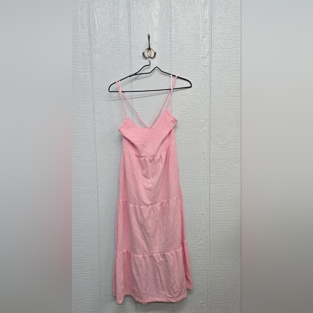 NWT XS Old Navy Pink Spaghetti Strap Tiered Maxi Dress